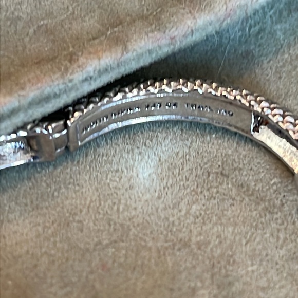 Judith Ripka textured silver sterling hoops - Picture 3 of 6